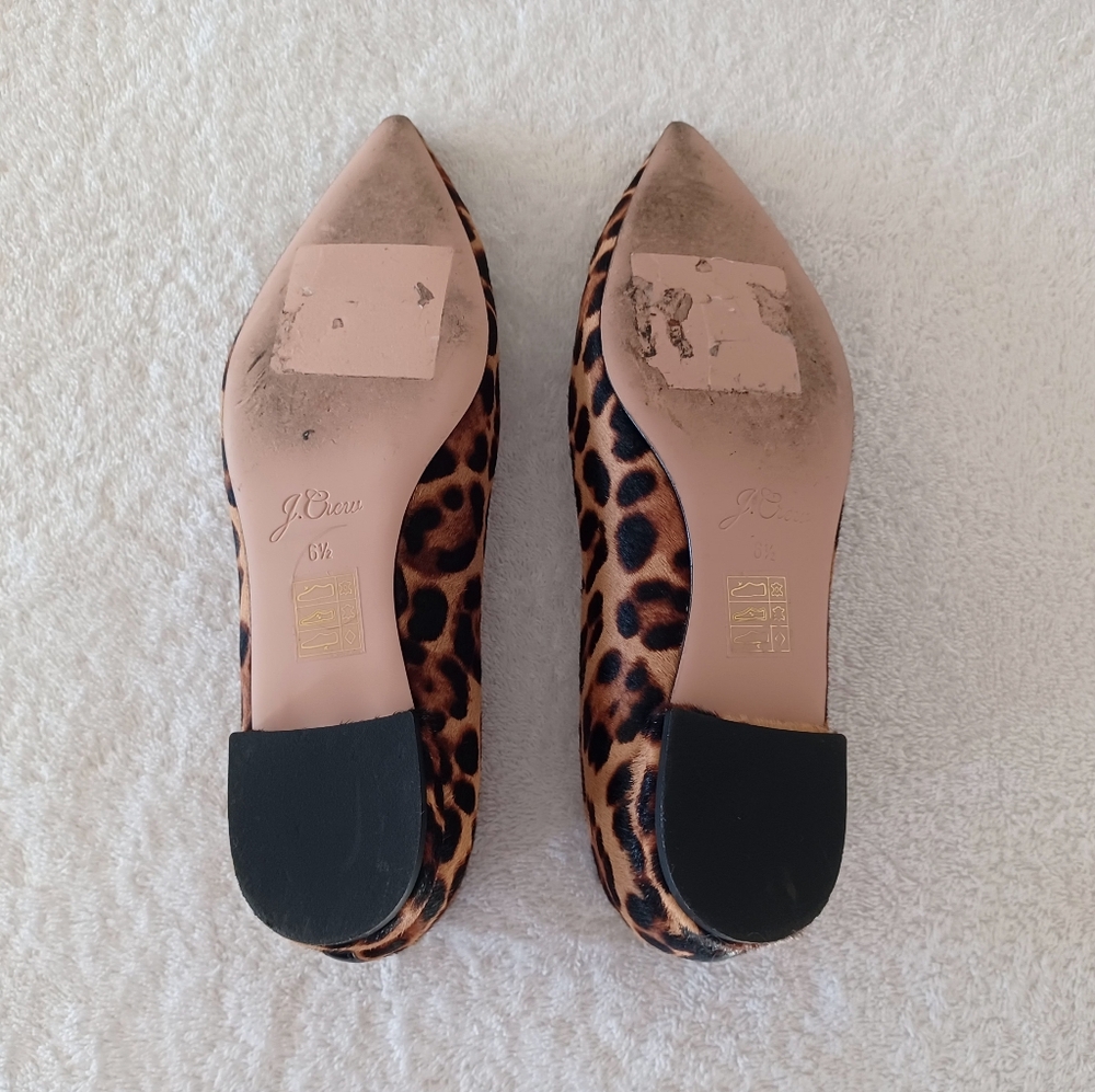 J. Crew Leopard Print Pointed Toe Flats in Brown and Black EUC 🙌 - Picture 12 of 15